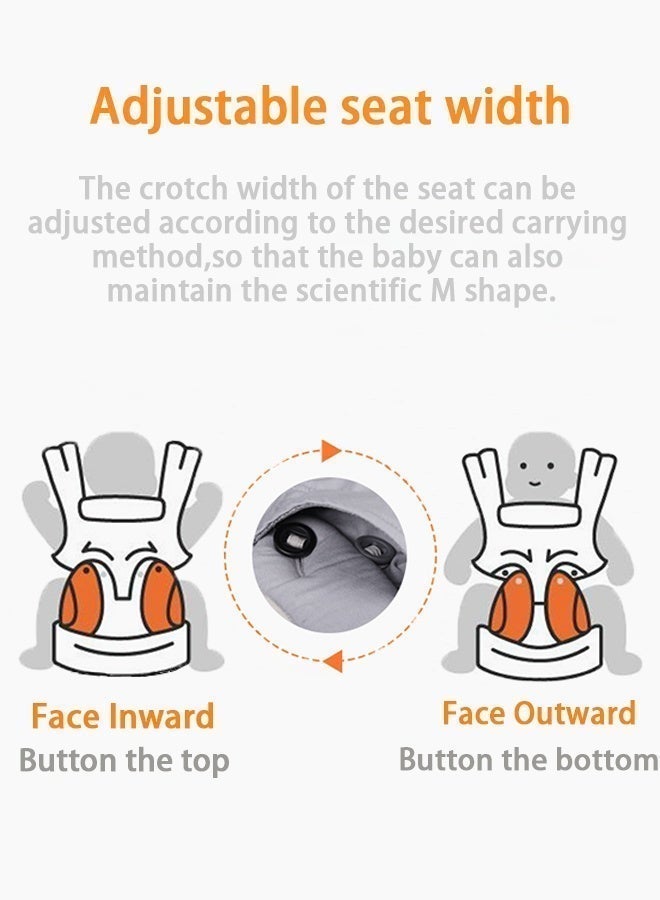 Adjustable wrap-style baby carrier with breathable ergonomic front and back carry design, featuring a retractable oversized sunshade (protects privacy, provides sun and wind protection, and supports the baby's head and neck), suitable for infants and toddlers aged 3 to 48 months. Easy to store and carry, with adjustable shoulder straps. - Image 5